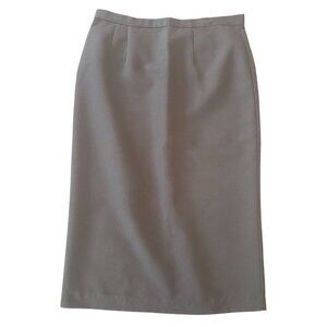 Vintage Handmade Black Pencil Skirt Midi 33 Inch Length Lined Wool Fitted